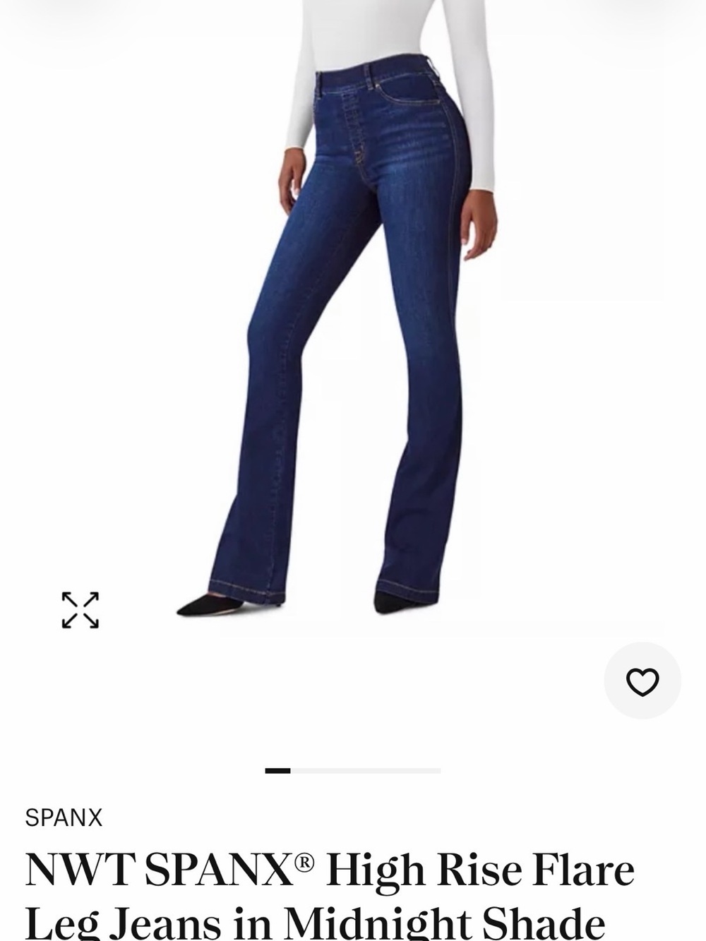 SPANX High-Rise Flare Jeans in Deep Blue